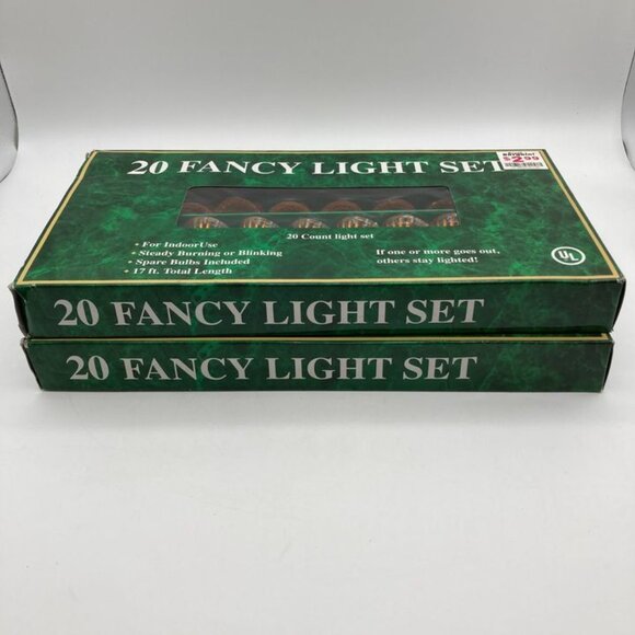 2 Pack Vintage Amber Color Bell Shaped Christmas Lights - Picture 2 of 5